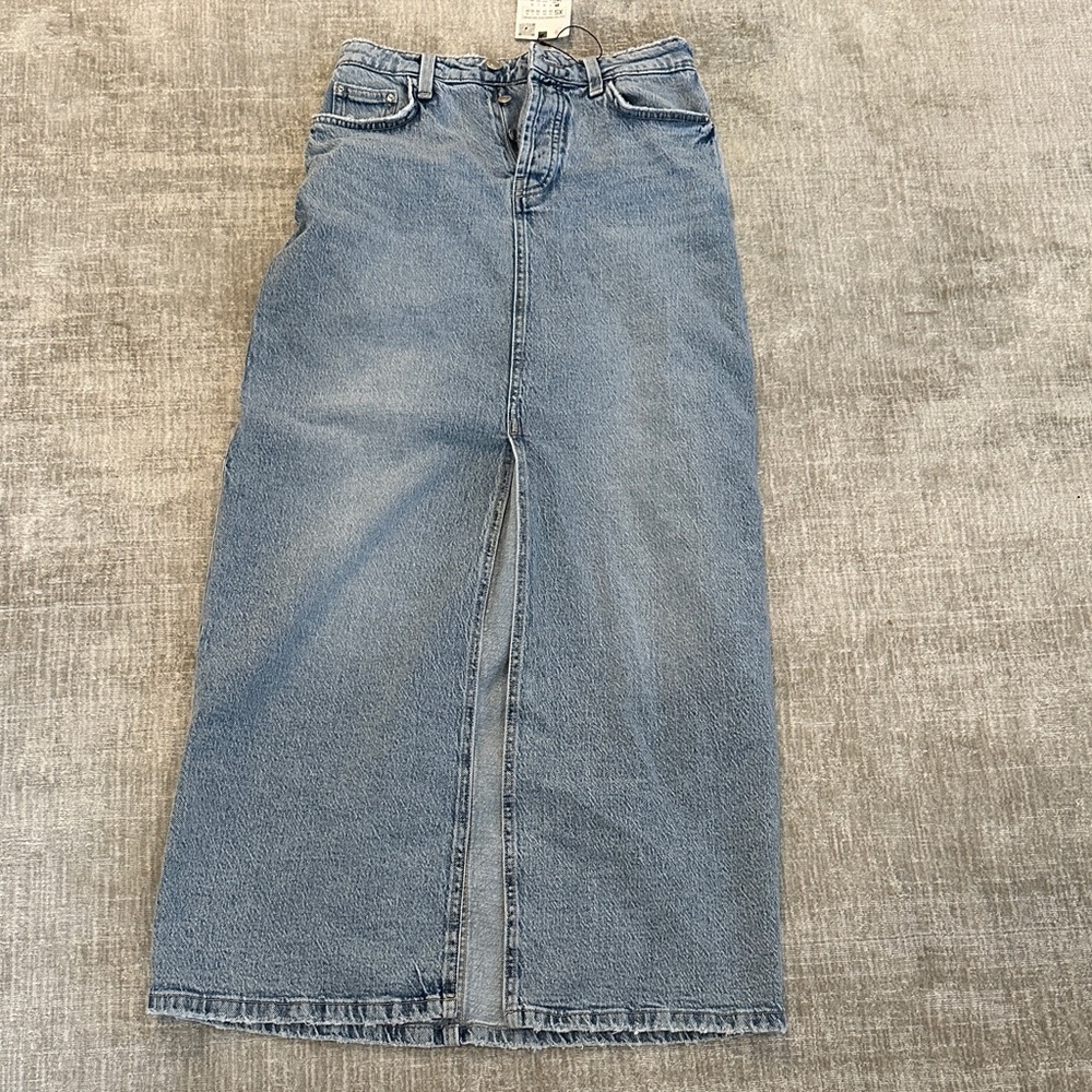 Zara Light Blue Denim Maxi Skirt